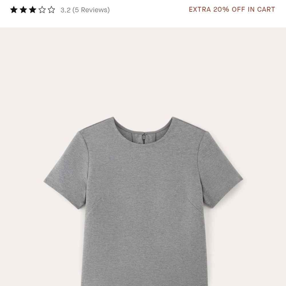 Everlane The Dream Tee Heather Gray Short Sleeve Tee Large Staple Elevated - Picture 5 of 10